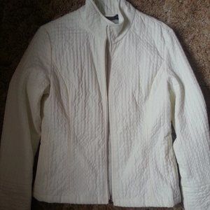 Denver Hayes White Circle Pattern Blazer Coat
